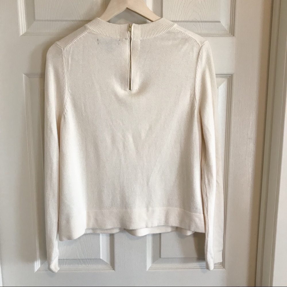 Banana Republic leather sweater cream size medium - Picture 3 of 10